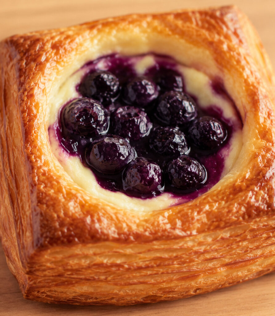close-up blueberry cheese danish