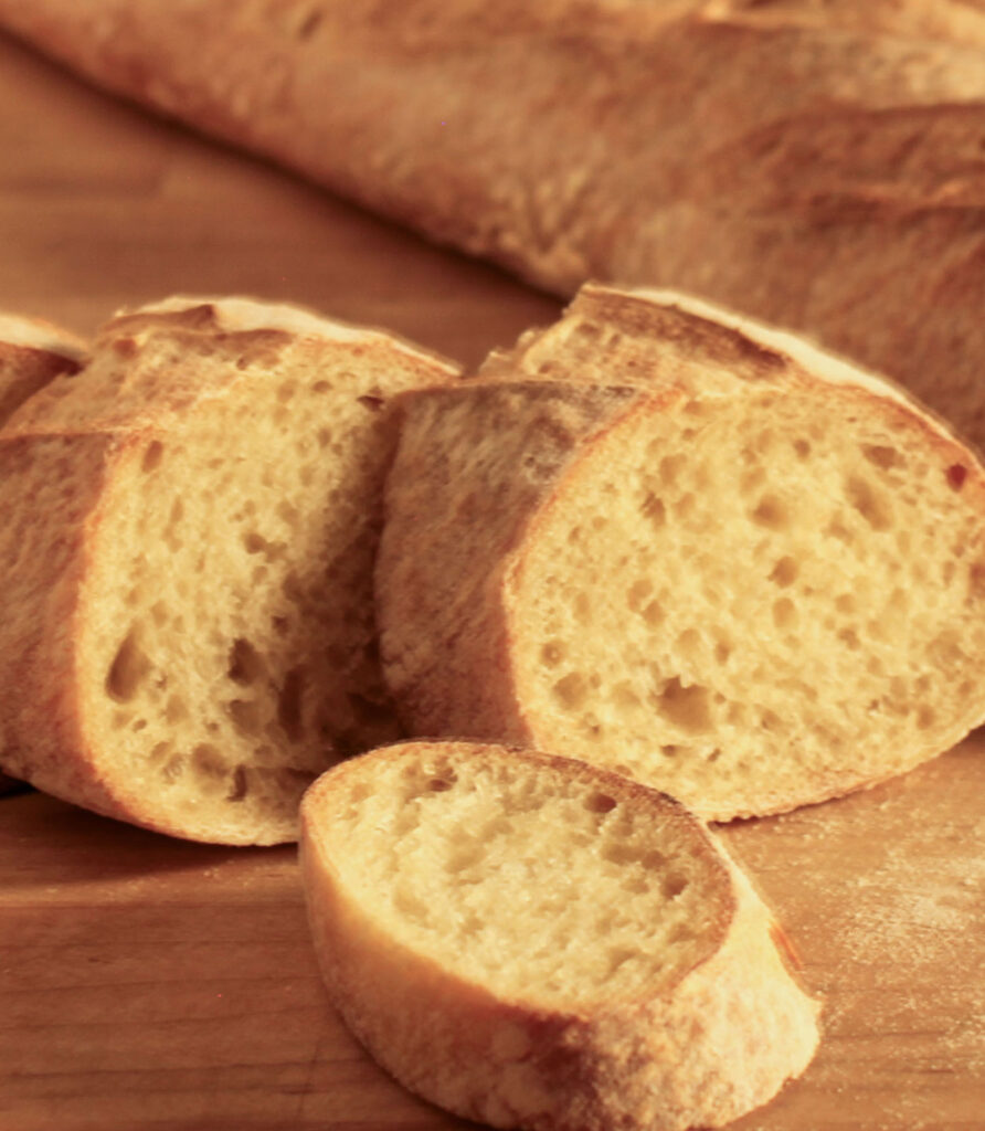 close-up french baguette