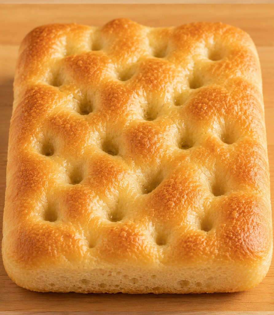 close-up mini focaccia
