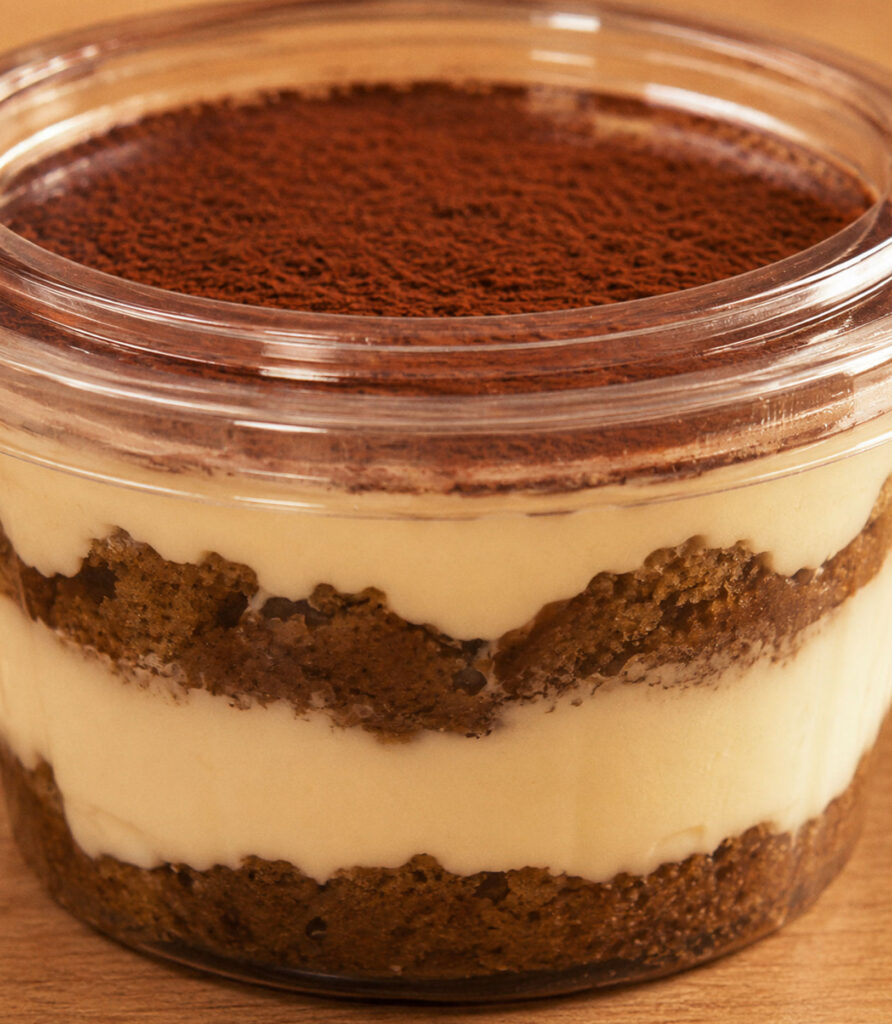 close-up tiramisu cup